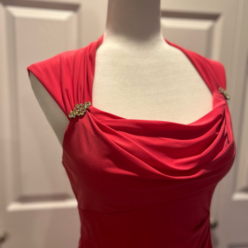 Elegant Pink Fuchsia Dress with Embellished Details